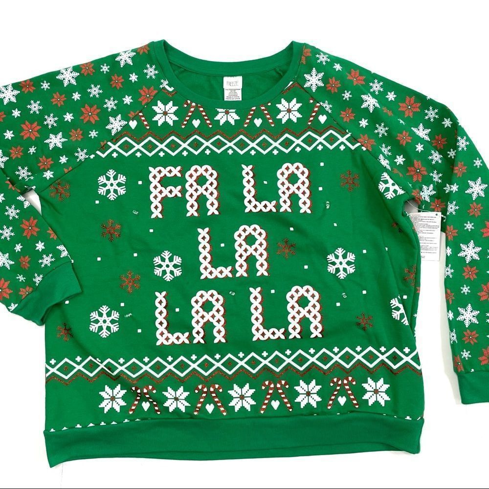 Fa La La Green Light Up Ugly Christmas Sweater